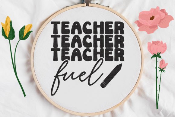 Reviewing Teacher Fuel: Echo Stacked Text & Pencil Design